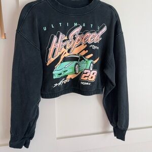 Hi-Speed Graphic Black Crop Top